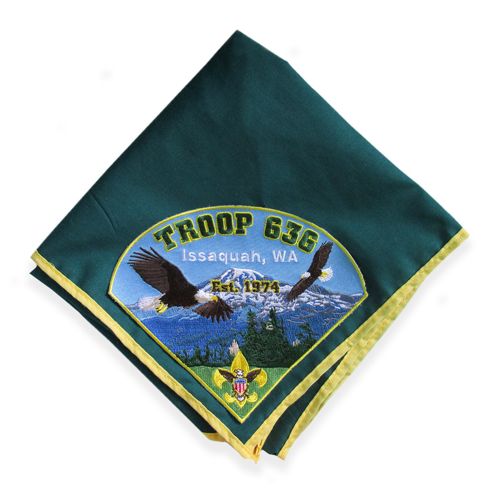 Custom neckerchief with attached patch example image