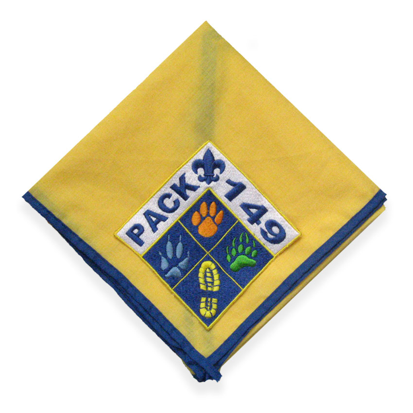 Custom neckerchief with attached patch example image