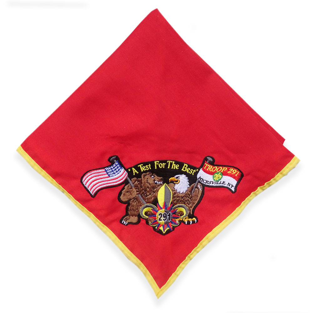Custom neckerchief with attached patch example image
