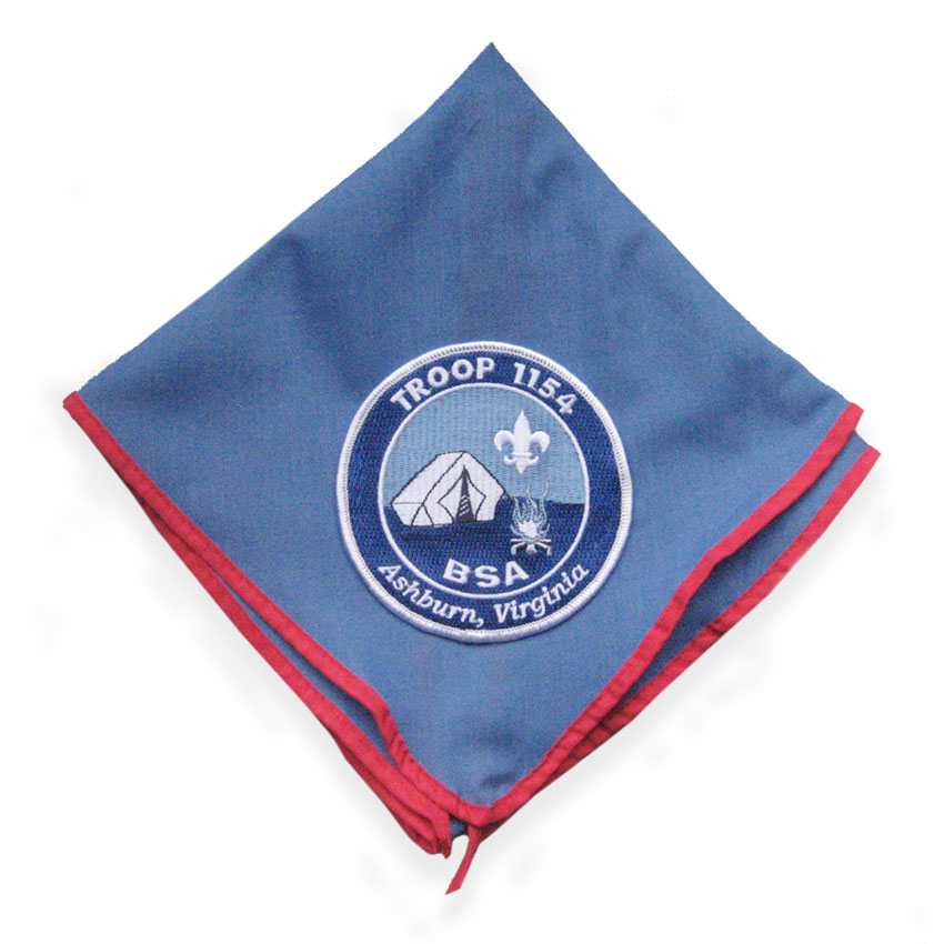 Custom neckerchief with attached patch example image