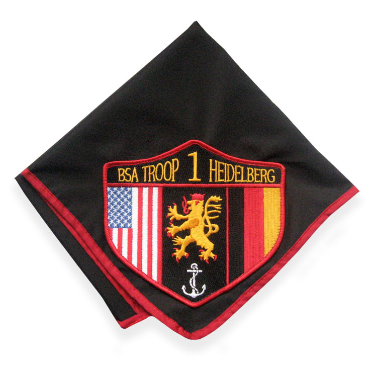 Custom neckerchief with attached patch example image