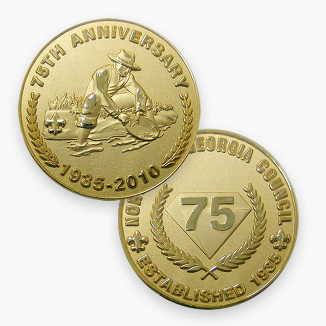 Custom bsa challenge coin example image