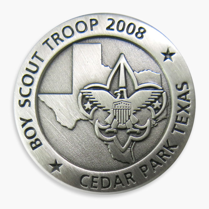 Custom bsa challenge coin example image