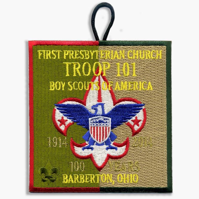 Custom embroidered boy scout patch example image