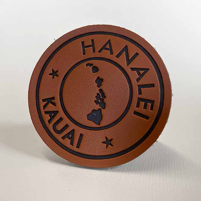 Custom leather patch example image