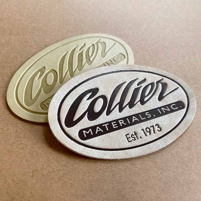 Custom leather patch example image