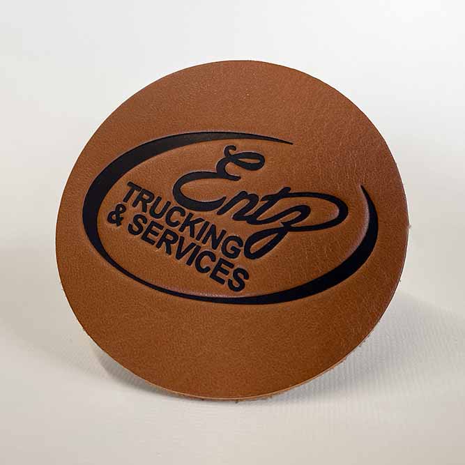 Custom leather patch example image