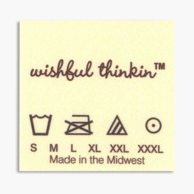 Custom rush clothing label example image